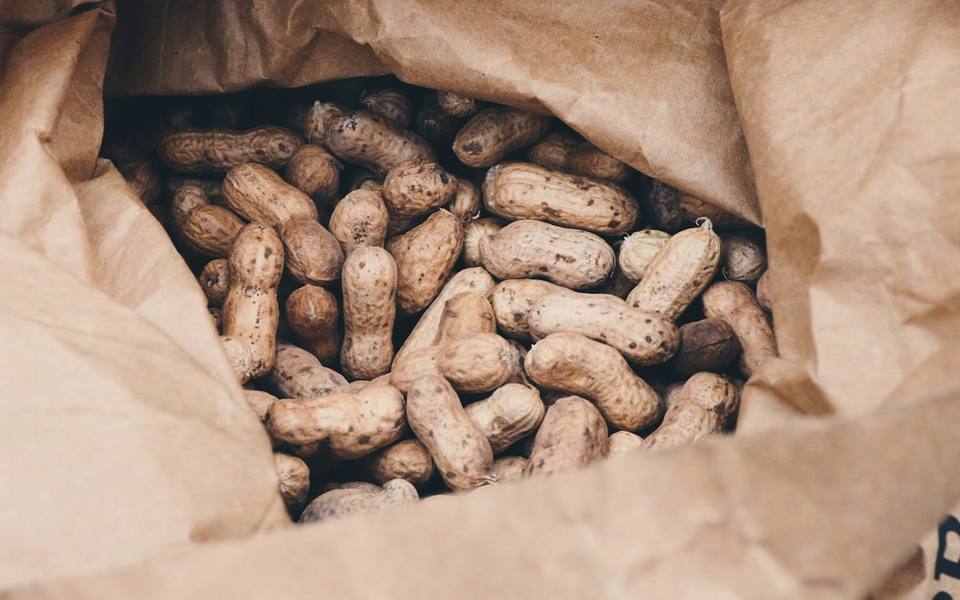 Peanuts in a paper bag